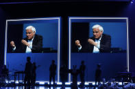 Vice President Mike Pence speaks at Passion City Church during a memorial service for Ravi Zacharias on Friday, May 29, 2020, in Atlanta. (AP Photo/Brynn Anderson)