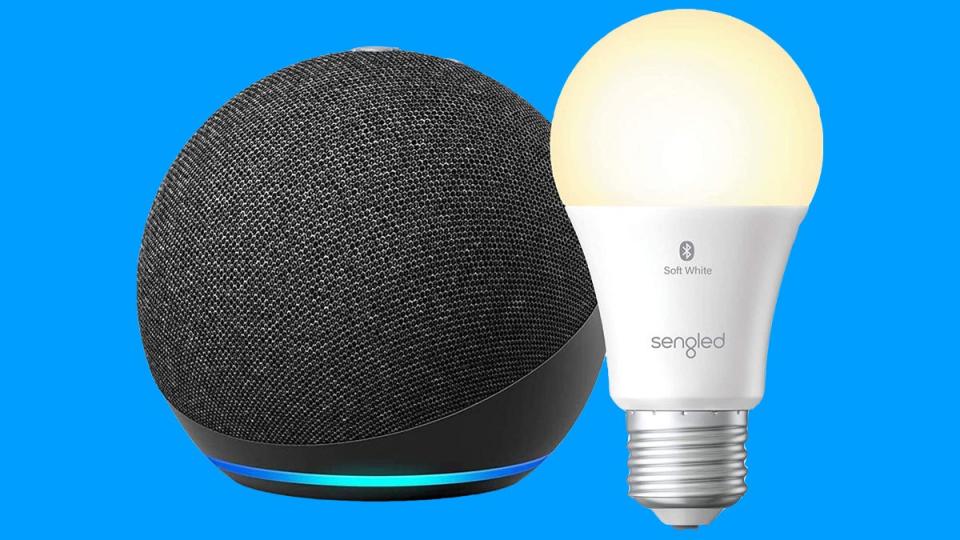 Enter the world of smart home devices with this home speaker and energy-safe lightbulb together.