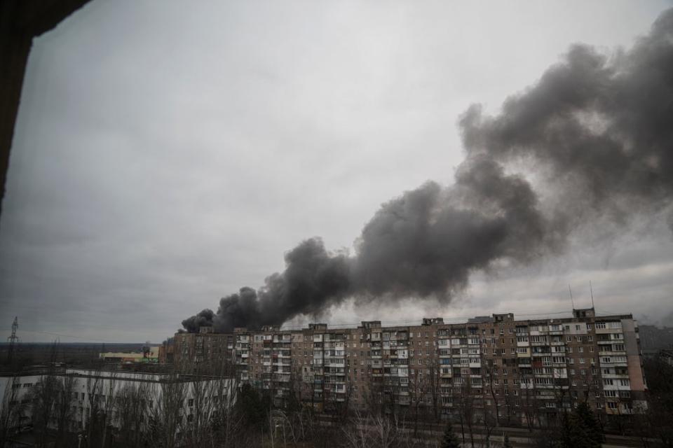 Smoke rises from buildings follow Russian shelling in Mariupol (Copyright 2022 The Associated Press. All rights reserved)