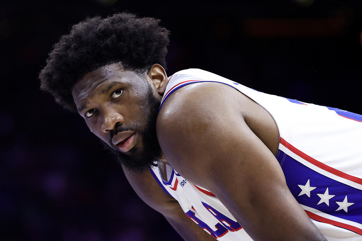 Joel Embiid has been dealing with foot issues all season. (Tim Nwachukwu/Getty Images)