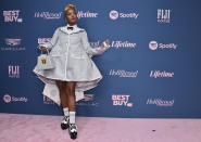 Janelle Monae arrives at The Hollywood Reporter's Women in Entertainment Gala on Wednesday, Dec. 7, 2022, at Fairmont Century Plaza in Los Angeles. (Photo by Jordan Strauss/Invision/AP)