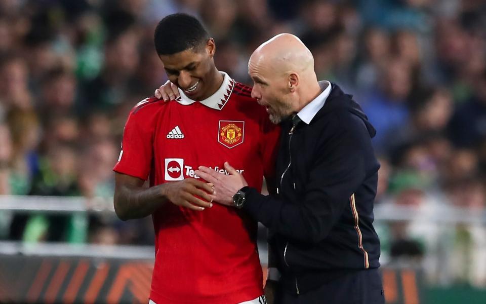 Marcus Rashford and Erik ten Hag - Getty Images/Fran Santiago