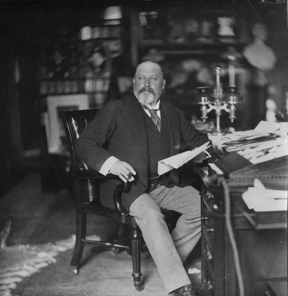 1897:  The Prince of Wales (1841 - 1919), at Sandringham in Norfolk.  After serving for 60 years as Prince of Wales, he succeeded his mother Queen Victoria as King Edward VII in 1901.  (Photo by Hulton Archive/Getty Images)