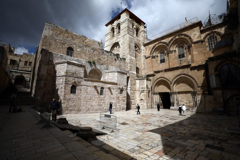 A general view shows Church of the Holy Sepulchre, revered as the site of Jesus's crucifixion and burial, in Jerusalem's Old City