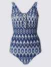 <p>This swimsuit not only has a flattering aztec print but also a secret control panel to smooth over those lumps and bumps - genius. <i><a href="http://www.marksandspencer.com/secret-slimming-ikat-print-lace-up-swimsuit/p/p22449992?prevPage=srp" rel="nofollow noopener" target="_blank" data-ylk="slk:[M&S, £35];elm:context_link;itc:0;sec:content-canvas" class="link ">[M&S, £35]</a></i></p>