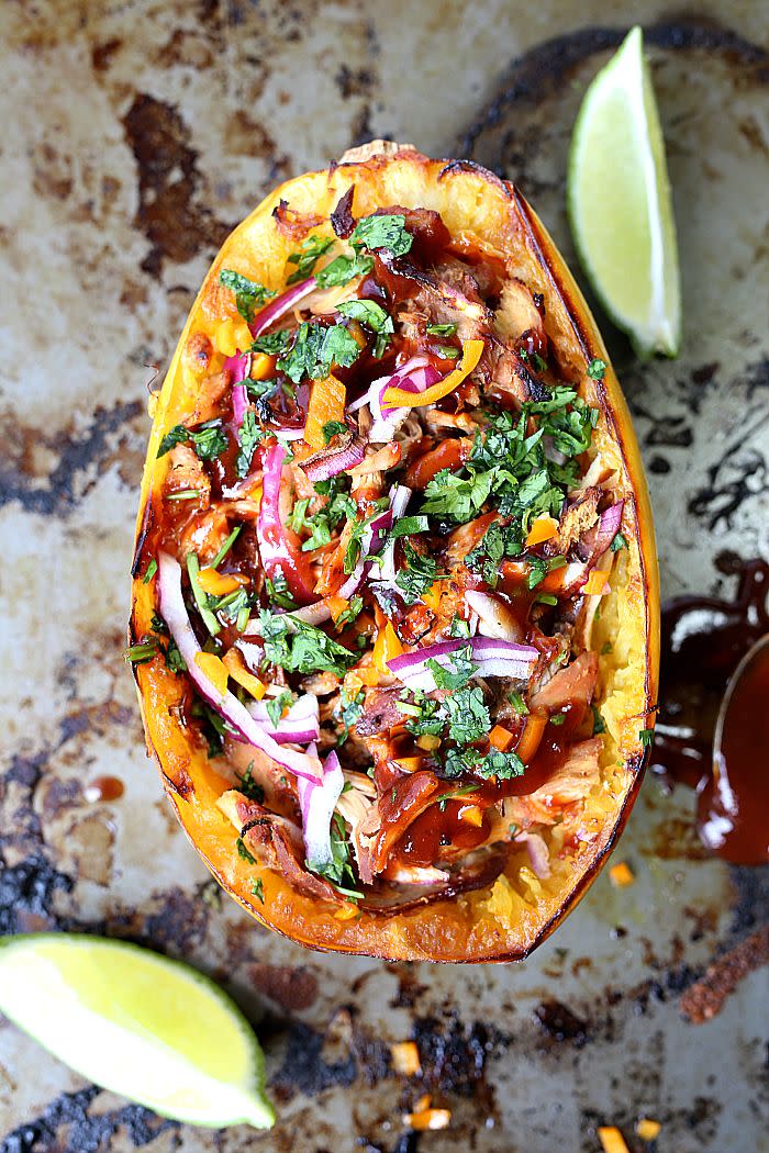 Barbecue Chicken Stuffed Spaghetti Squash