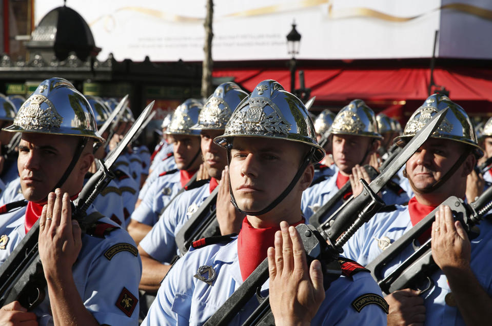 Paris’ firefighters prepare to parade