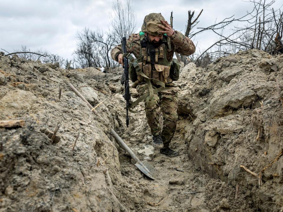 Ukrainian medic in Bakhmut trench