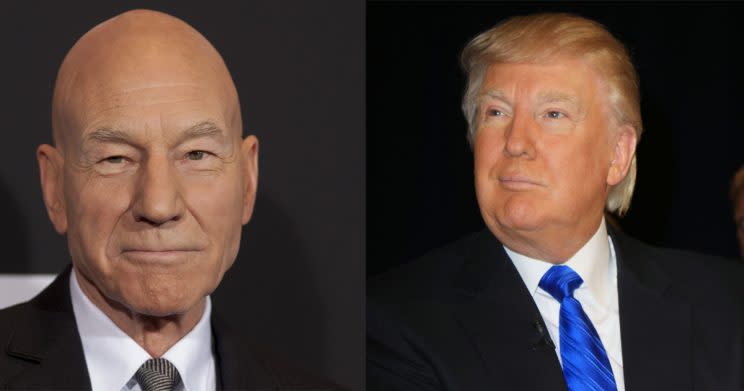 Patrick Stewart and Donald Trump (WENN/Composite)