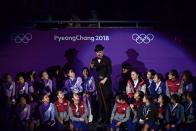 <p>Italy’s Luca Lanotte performs during the figure skating gala event during the Pyeongchang 2018 Winter Olympic Games at the Gangneung Oval in Gangneung on February 25, 2018. / AFP PHOTO / ARIS MESSINIS (Photo credit should read ARIS MESSINIS/AFP/Getty Images) </p>