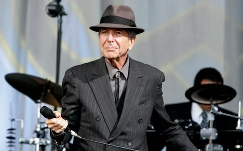 Leonard Cohen performing on the Pyramid stage at Glastonbury in 2008 - Credit: Clara Molden