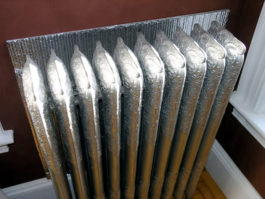 Put foil behind your radiator to make the room warmer