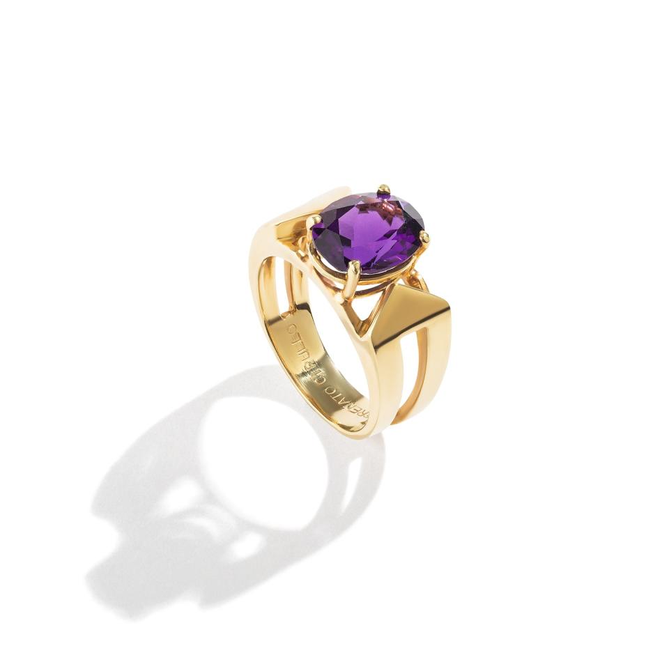 <p><a href="https://renatocipullo.com/products/amethyst-freccia-ring" rel="nofollow noopener" target="_blank" data-ylk="slk:Shop Now;elm:context_link;itc:0;sec:content-canvas" class="link ">Shop Now</a></p><p>Amethyst Freccia Ring</p><p>renatocipullo.com</p><p>$2500.00</p>