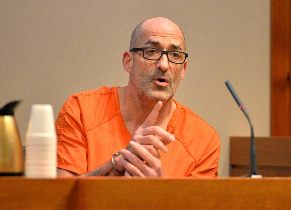 Robert Schnepf testifies at his sentencing hearing on Tuesday, Mar. 14, 2023 in Sarasota, Florida. 