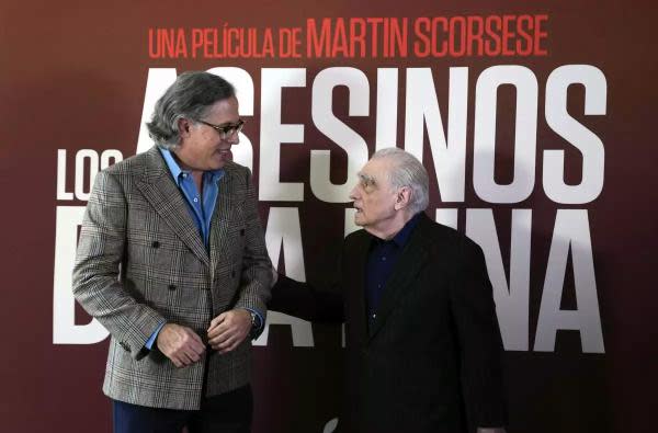 Rodrigo Prieto y Martin Scorsese en la Ciudad de México el 11 de octubre de 2023 (Foto: Fernando Llano / Associated Press)