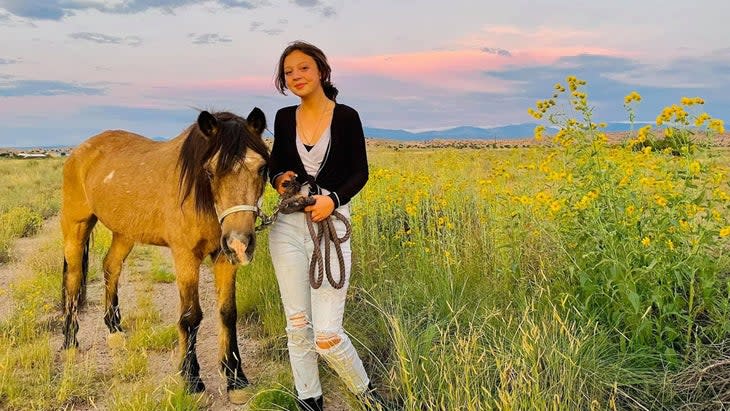 Maizie Allen and Legend in Espanola, New Mexico, September 2021