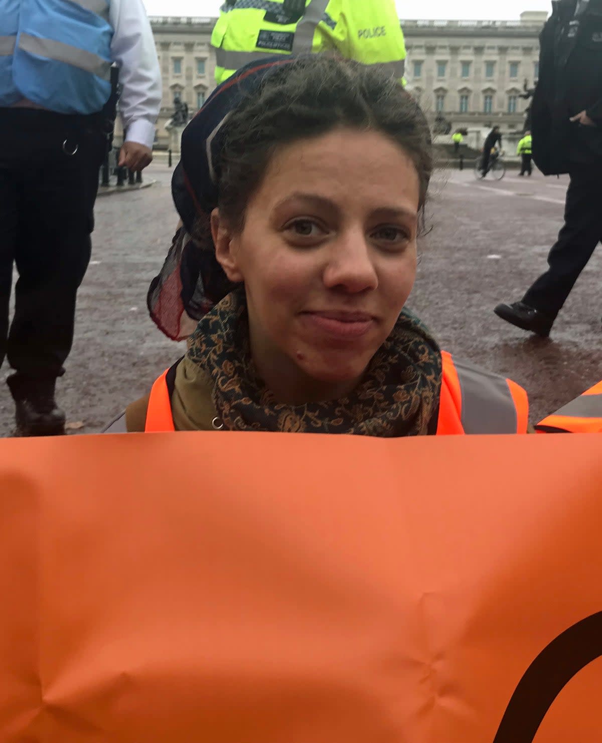 Emma Brown, a campaigner from Just Stop Oil during a protest on The Mall (PA)