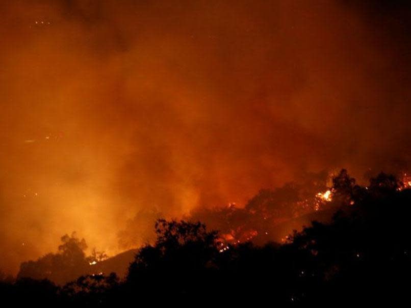 The Pocket wildfire burns in the hills above Geyserville, California, U.S (REUTERS)