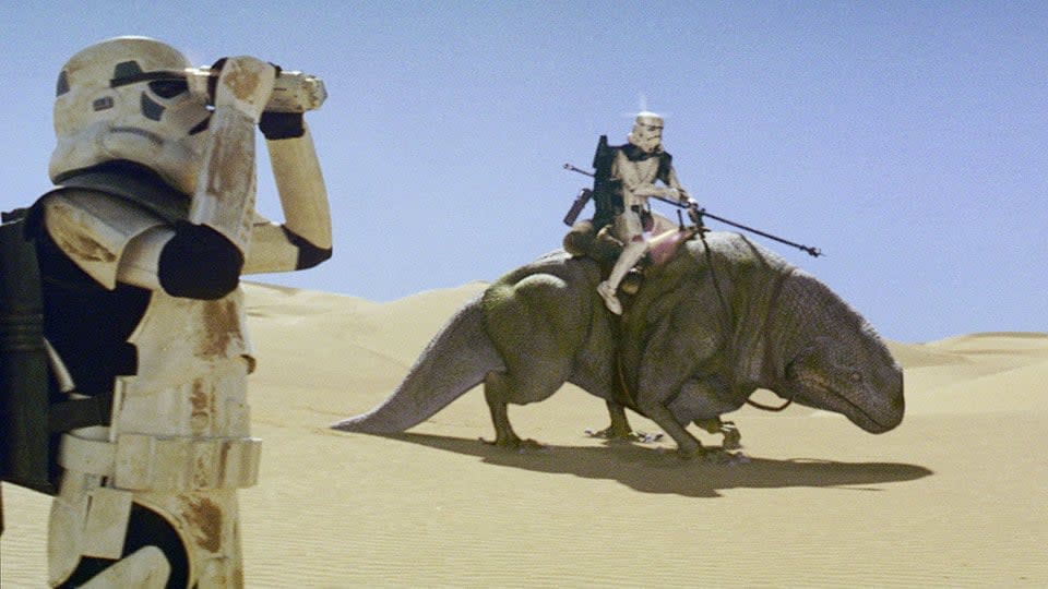 The Special Edition CGI dewbacks from A New Hope.
