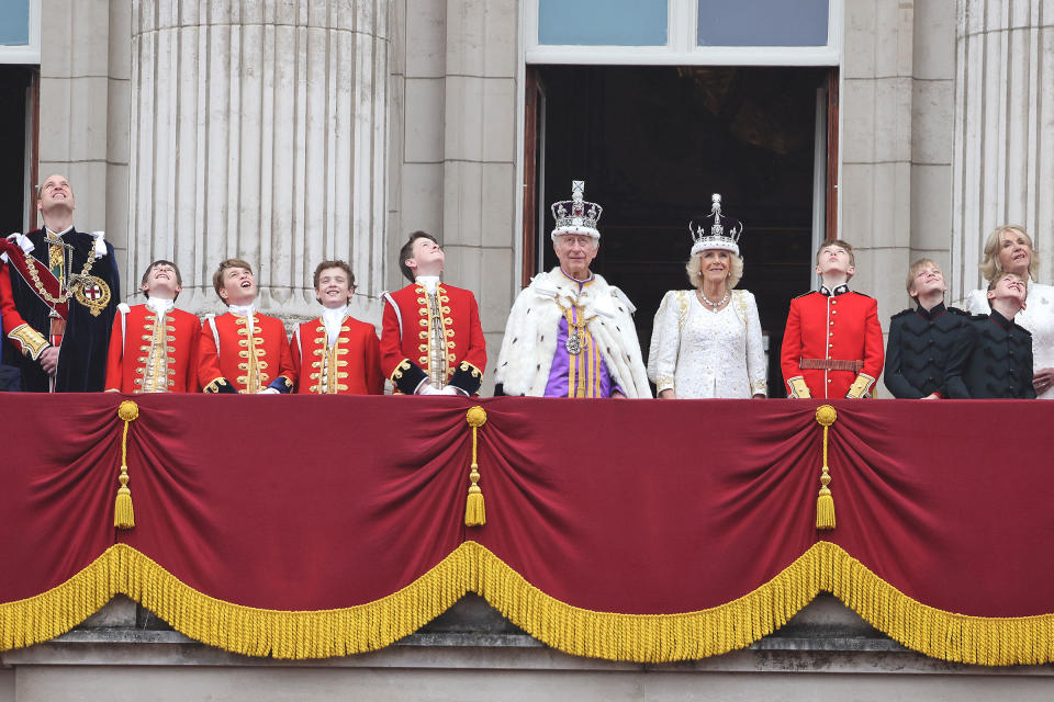 The Royal Family on the balcony of Buckingham Palace after the Coronation of King Charles III and Queen Camilla.<span class="copyright">Neil Mockford—Getty Images</span>