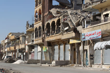 Closed shops are pictured in Raqqa, Syria June 24, 2018. REUTERS/Aboud Hamam