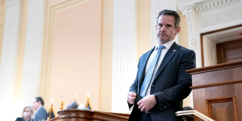 Republican Rep. Adam Kinzinger of Illinois at a January 6 committee meeting on December 1, 2021.