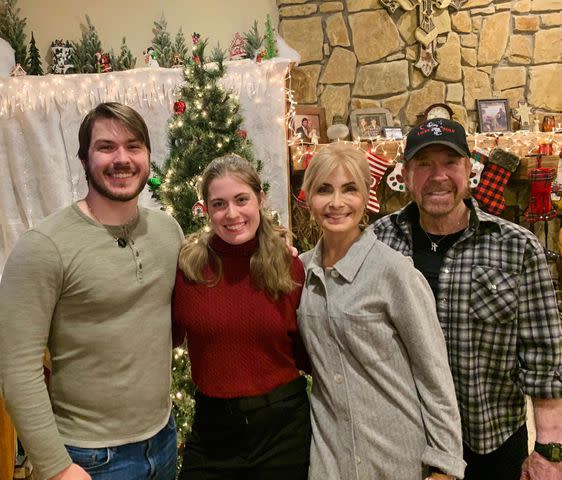 <p>Chuck Norris/Instagram</p> Chuck Norris and Gena O'Kelley with twins Dakota Norris and Danilee Norris