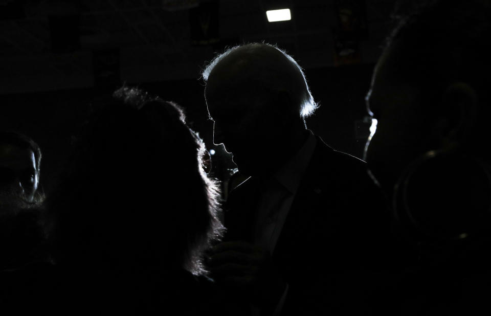 Former Vice President and Democratic presidential candidate Joe Biden meets with people at a campaign event, Saturday, Nov. 16, 2019, in Las Vegas. (AP Photo/John Locher)