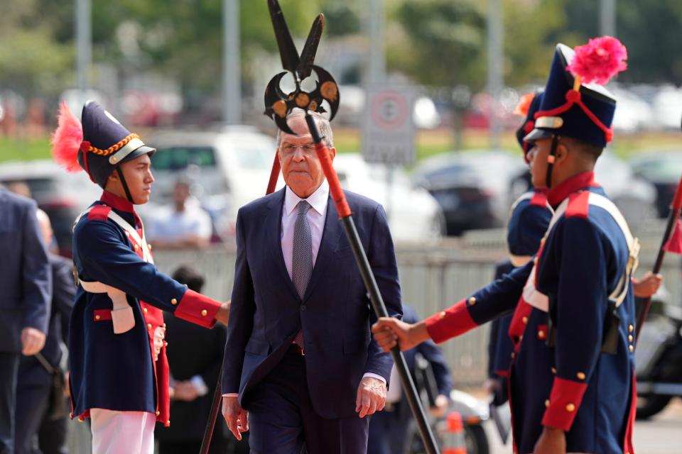 Sergey Lavrov arrives in Brazil (Copyright 2023 The Associated Press. All rights reserved)