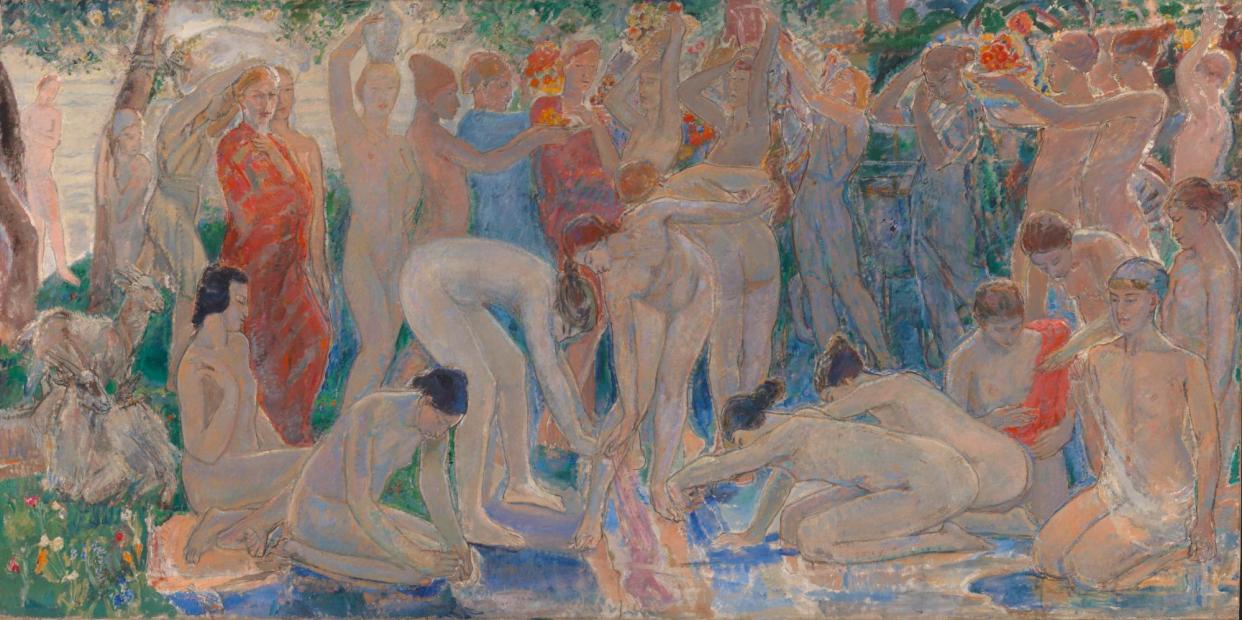 <span>‘Presents each woman as a distinct identity’: Decoration: The Excursion of Nausicaa, 1920 by Ethel Walker.</span><span>Photograph: © Tate</span>