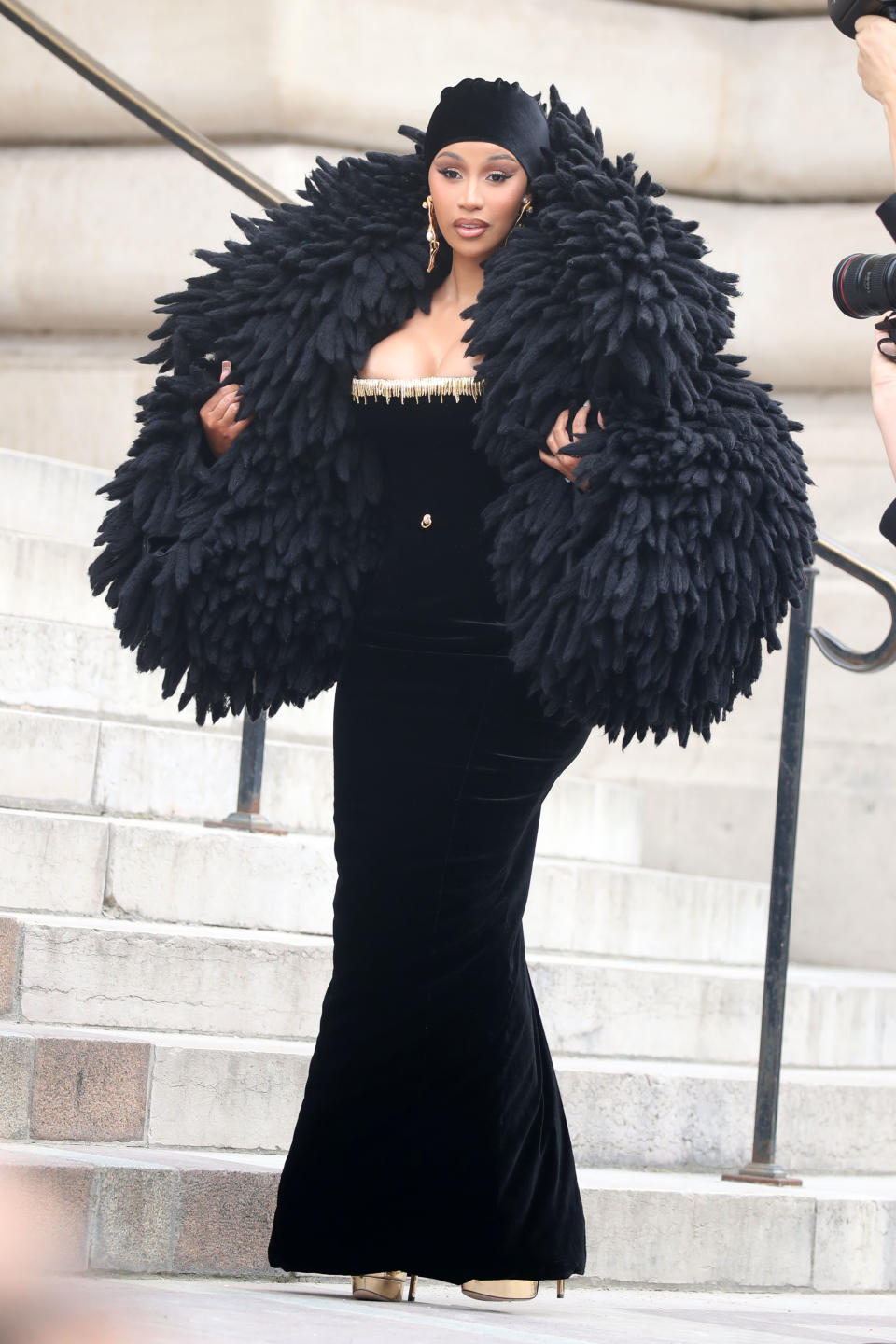 PARIS, UNITED KINGDOM – JULY 3: Cardi b is seen arriving at the Schiaparelli fashion show on July 3, 2023 in Paris, United Kingdom. (Photo by MEGA/GC Images)