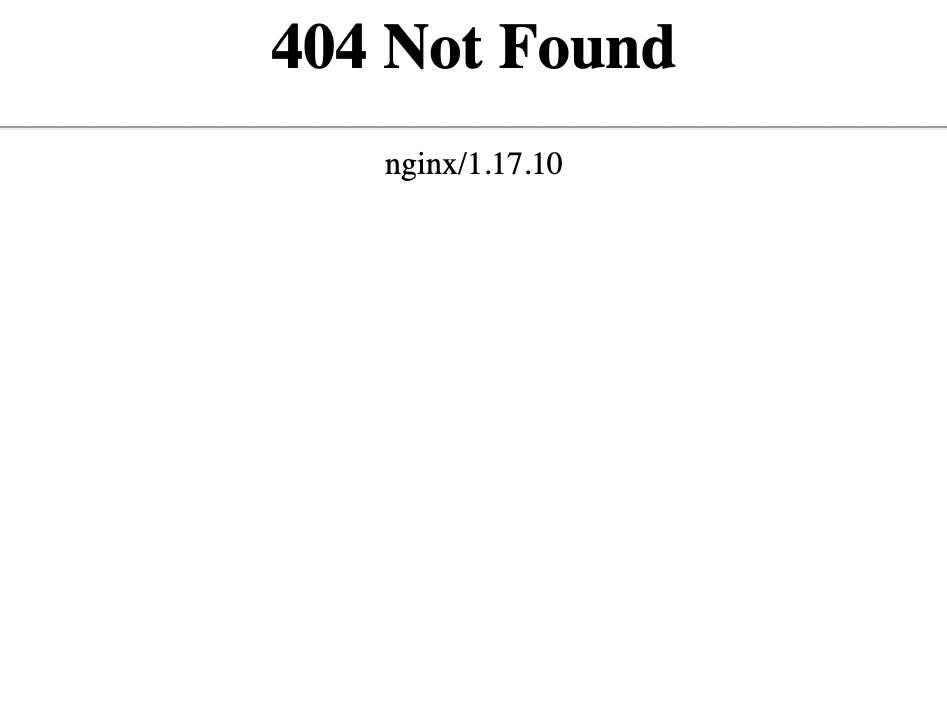 404 Not Found Error page