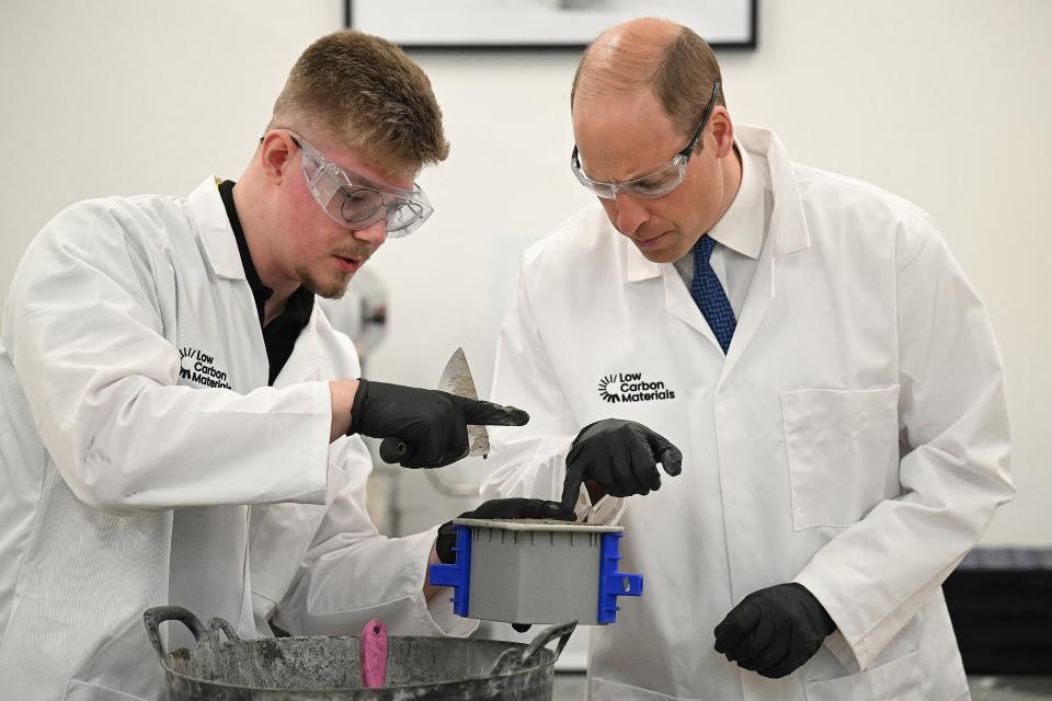 Prince William learned about the low-carbon manufacturing process (POOL/AFP via Getty Images)