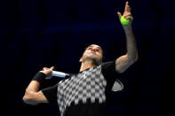 Tennis - ATP World Tour Finals Preview - The O2 Arena, London, Britain - November 10, 2017 Switzerland's Roger Federer during practice Action Images via Reuters/Tony O'Brien