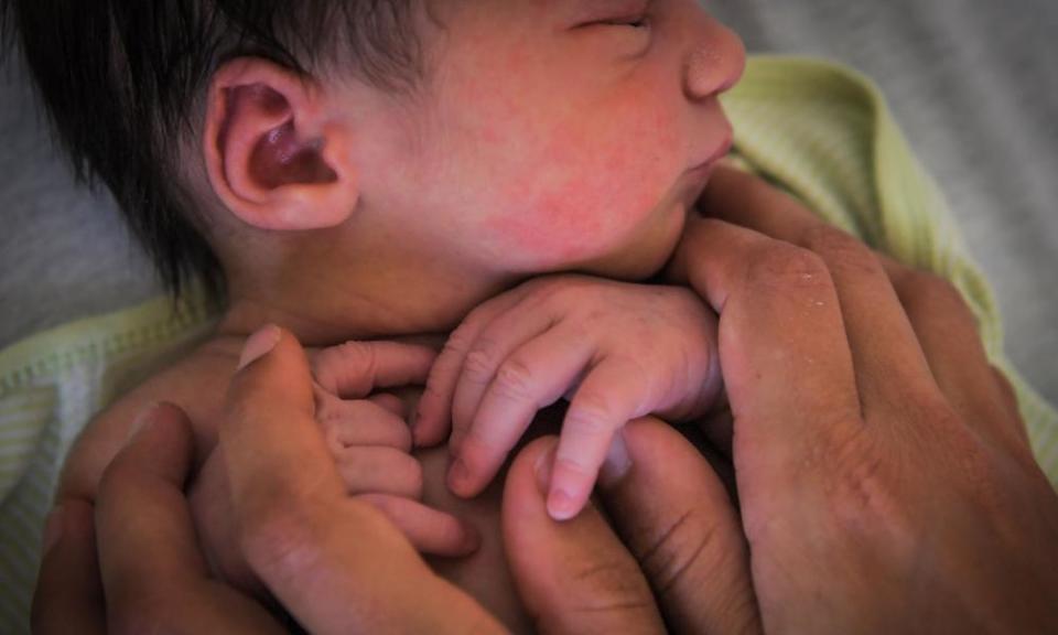 A newborn baby in western France.