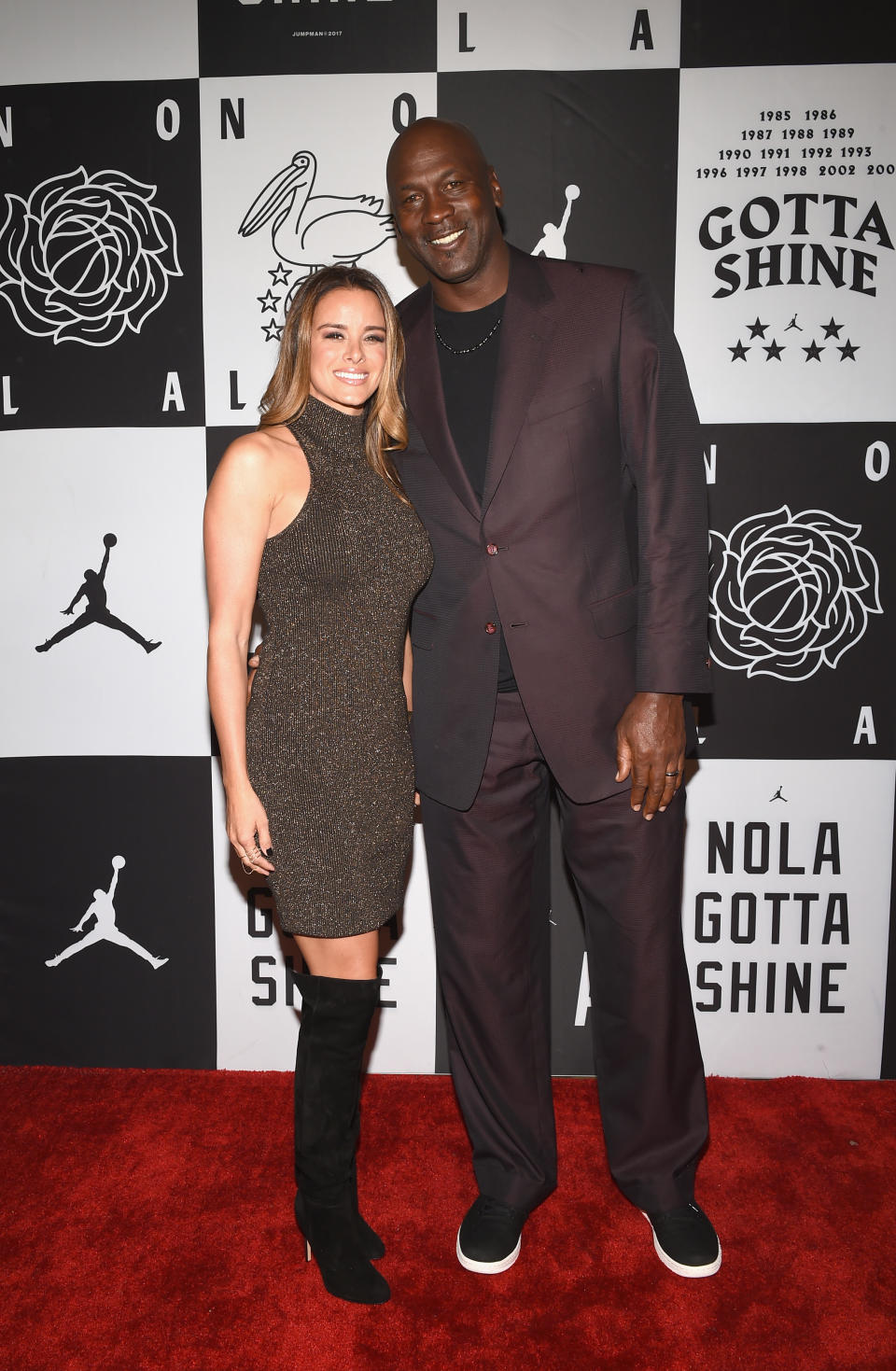 Michael Jordan and Yvette Prieto Jordan Brand Events Yvette Prieto Boots Yvette Prieto Shoes Style Over the Knee Boots Black Boots