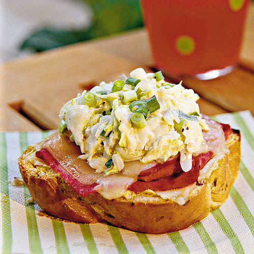 Open-faced Coleslaw Reubens