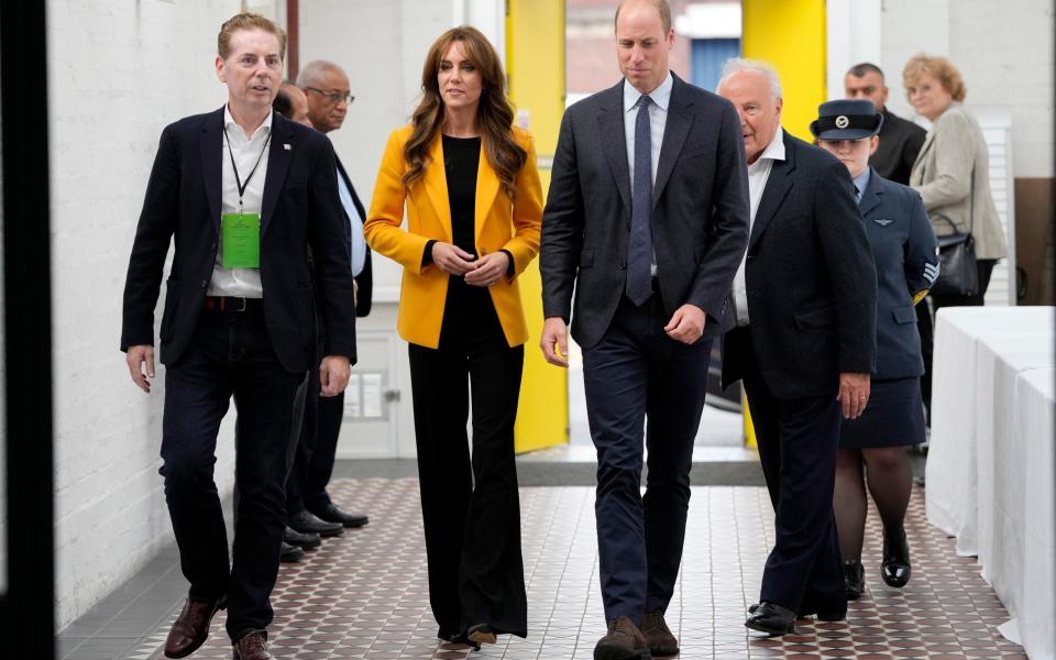 The Princess's egg yolk orange suit jacket was a symbolic color choice for World Mental Health Day