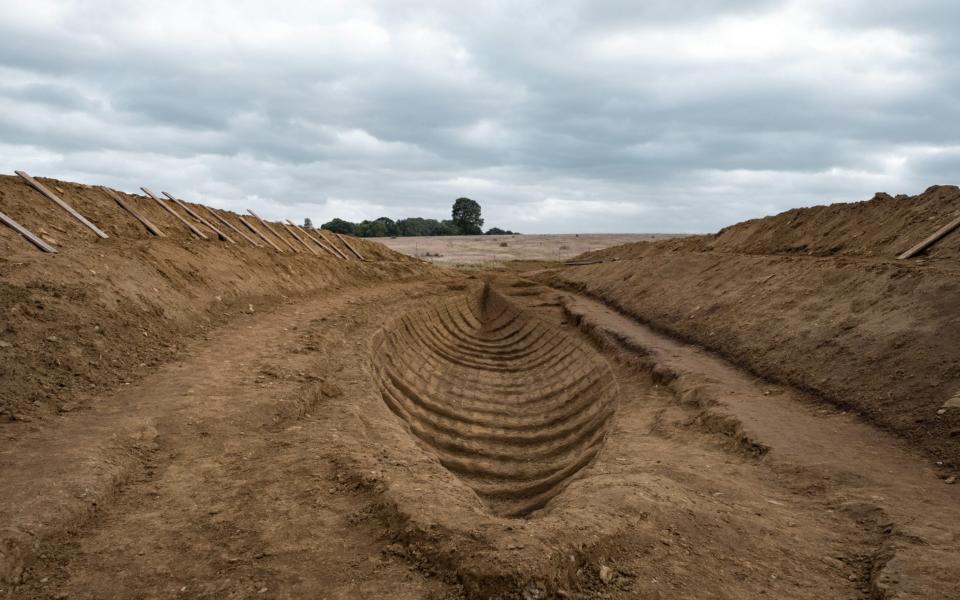 A scene depicting the world-famous Sutton Hoo excavation that took place on the eve of the Second World War - Larry Horricks/Netflix