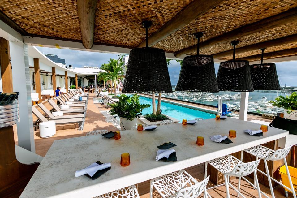 A view of Spruzzo, the rooftop bar and pool deck at The Ben Hotel in downtown West Palm Beach. The boutique hotel opened in February 2020.  