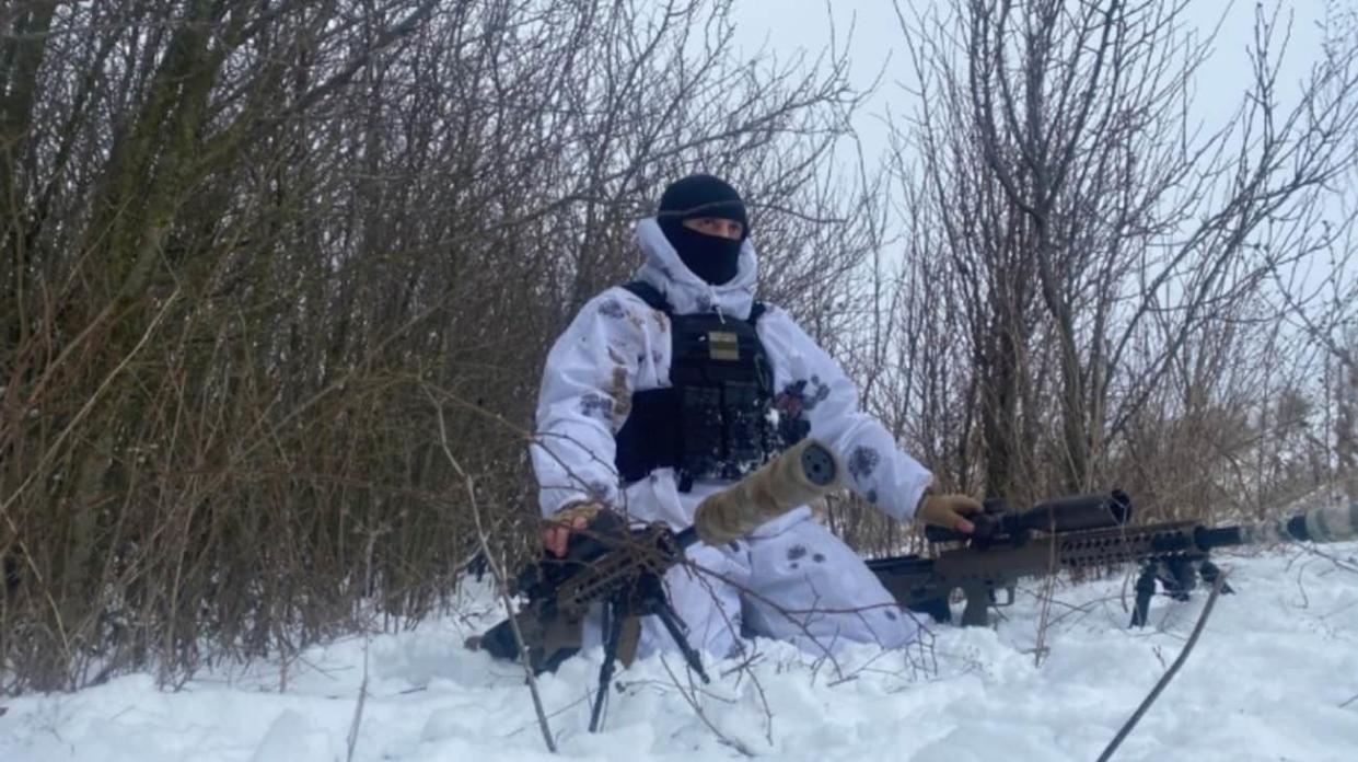 Border guard who goes by the alias Krasivyi (Handsome). Photo: State Border Guard Service