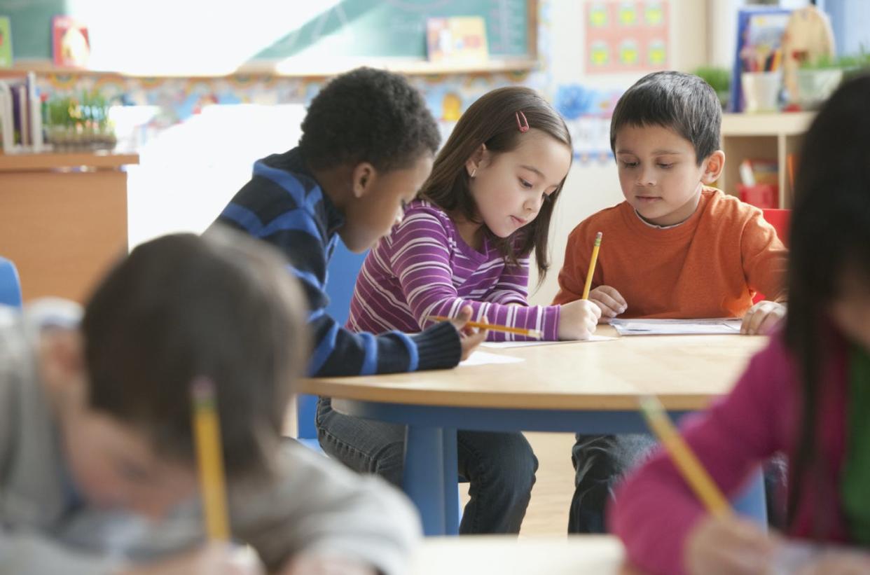 <span class="caption">For peer learning to be effective, each child should have a specific task or role.</span> <span class="attribution"><a class="link " href="https://www.gettyimages.com/detail/photo/students-studying-in-classroom-royalty-free-image/138710922" rel="nofollow noopener" target="_blank" data-ylk="slk:Jose Luis Pelaez Inc/DigitalVision Collection via Getty Images;elm:context_link;itc:0;sec:content-canvas">Jose Luis Pelaez Inc/DigitalVision Collection via Getty Images</a></span>