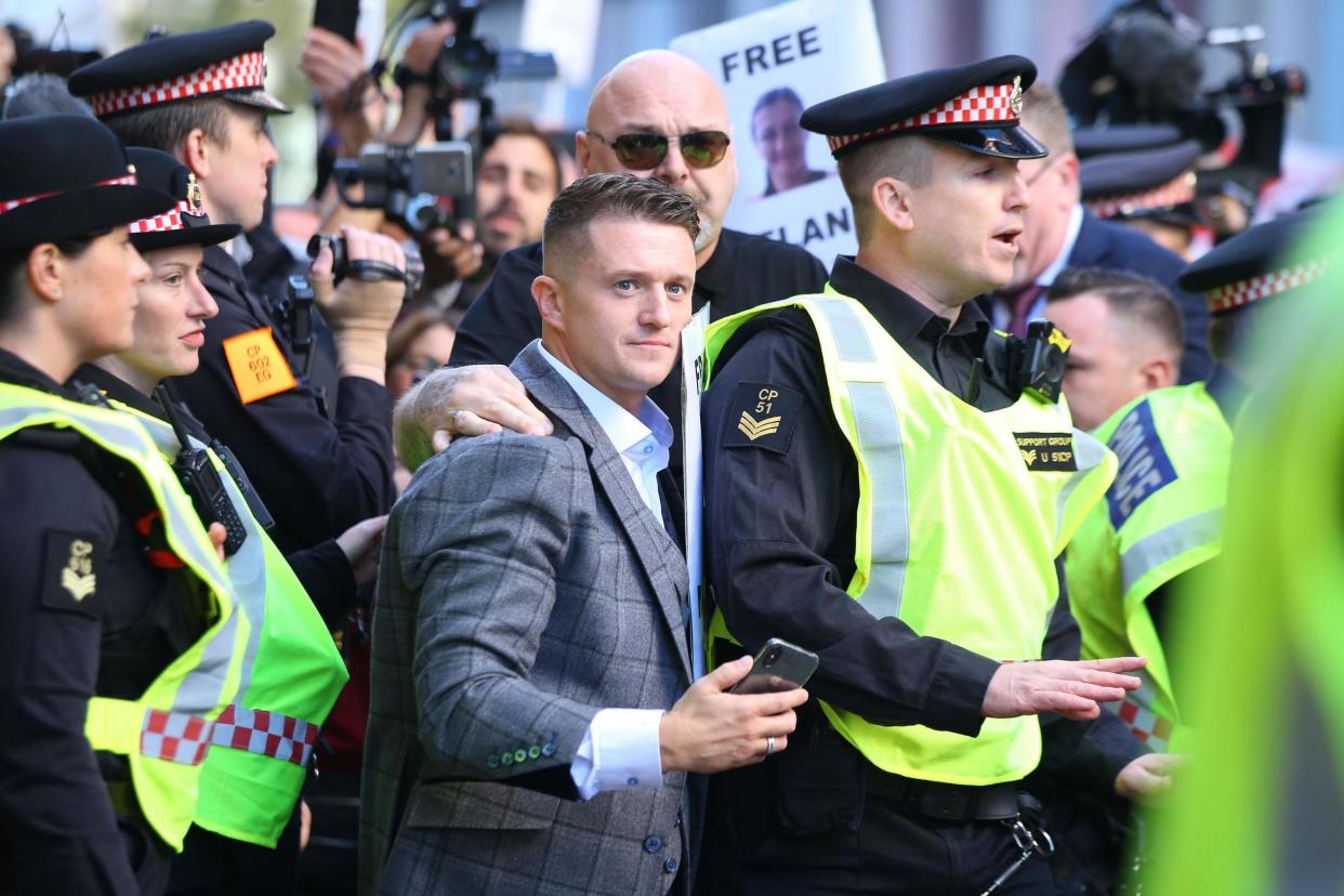 Tommy Robinson arrives at the Old Bailey where he is accused of contempt of court: PA Wire/PA Images