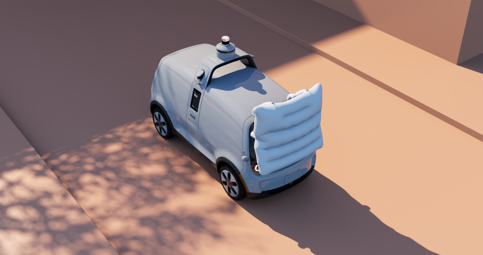 Nuro autonomous delivery bot airbag