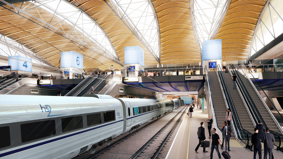 Undated artist impression issued by HS2 of the proposed HS2 station at Euston.