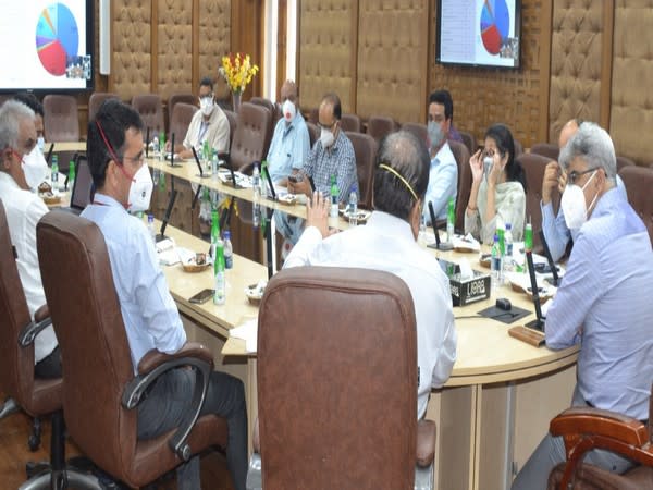 Financial Commissioner Health, Central Team review COVID-19 Control measures in six districts of Jammu on Sunday. Photo/ANI