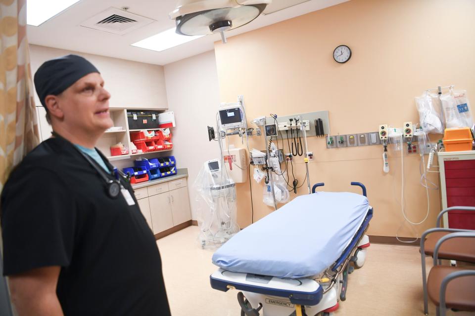 “This place was just a battle zone," said Dr. Erik Geibig, standing in the emergency department at Fort Loudoun Medical Center and recalling the worst days of COVID-19. "I mean, you just had patients strung out all the way through."