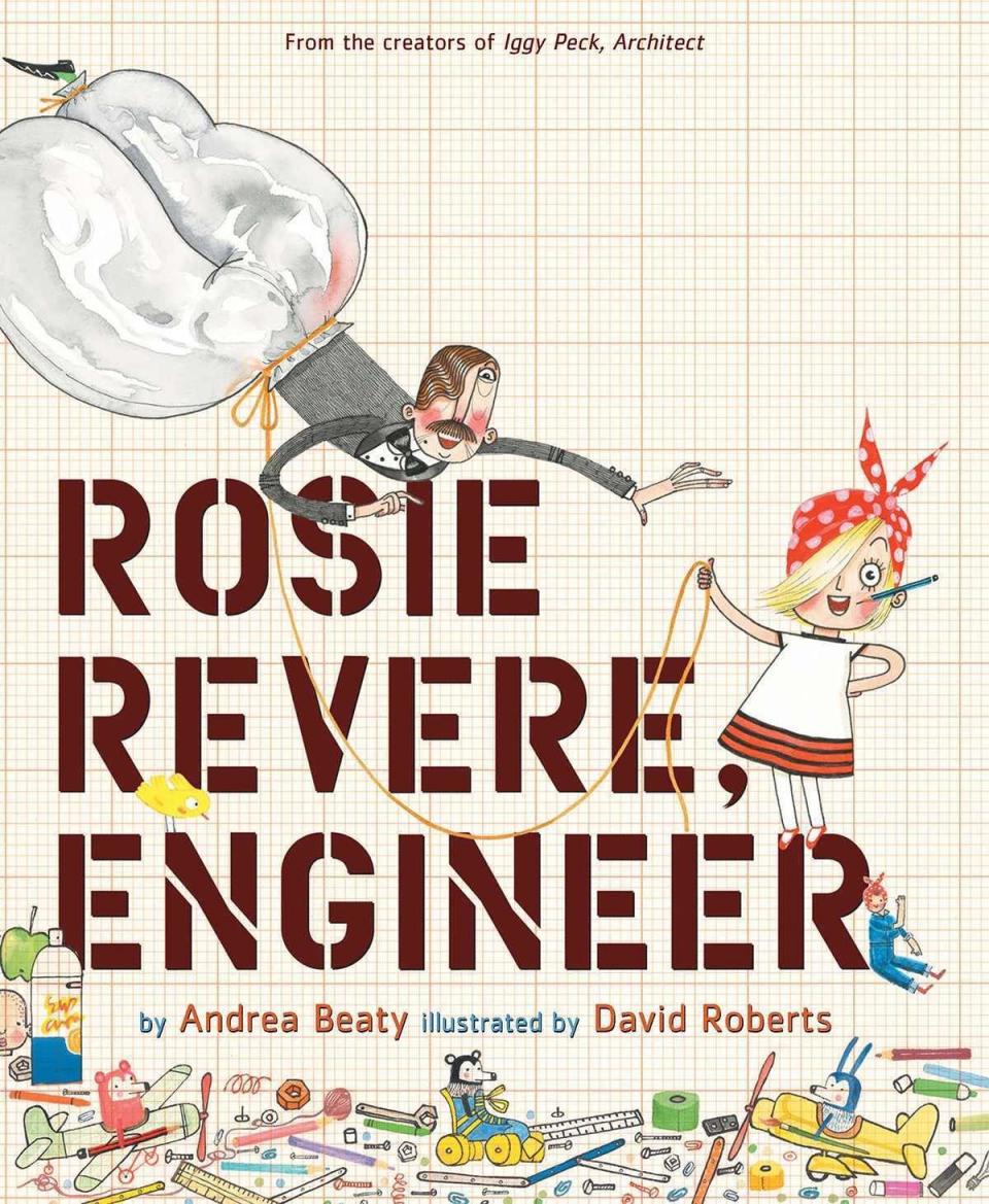 Rosie is a shy girl by day, but brilliant inventor by night. In this classic heroine tale, she sets out to create the greatest invention of all, the ability to fly. Get it <a href="https://www.amazon.com/Rosie-Revere-Engineer-Andrea-Beaty-ebook/dp/B00E3AQS5E/ref=pd_sim_351_4?_encoding=UTF8&amp;psc=1&amp;refRID=B59X1FAJR8C2XPE51JT4" target="_blank"><strong>here</strong></a>.