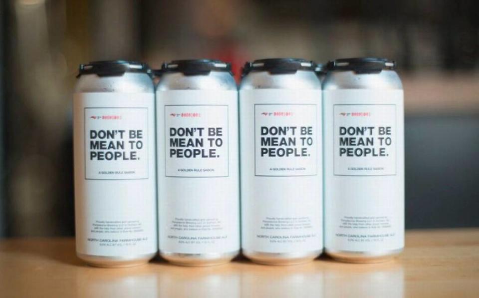 In 2016, Ponysaurus Brewing Co. and dozens of other North Carolina breweries created the Don’t Be Mean to People: A Golden Rule Saison to raise money and awareness about House Bill 2 in North Carolina. Now, the beer is raising money for LGBTQ causes in the name of North Carolina Lt. Gov. Mark Robinson.