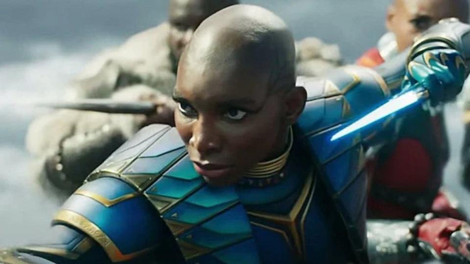 She plays Aneka, a combat instructor for the Dora Milaje, in Black Panther: Wakanda Forever (Disney)